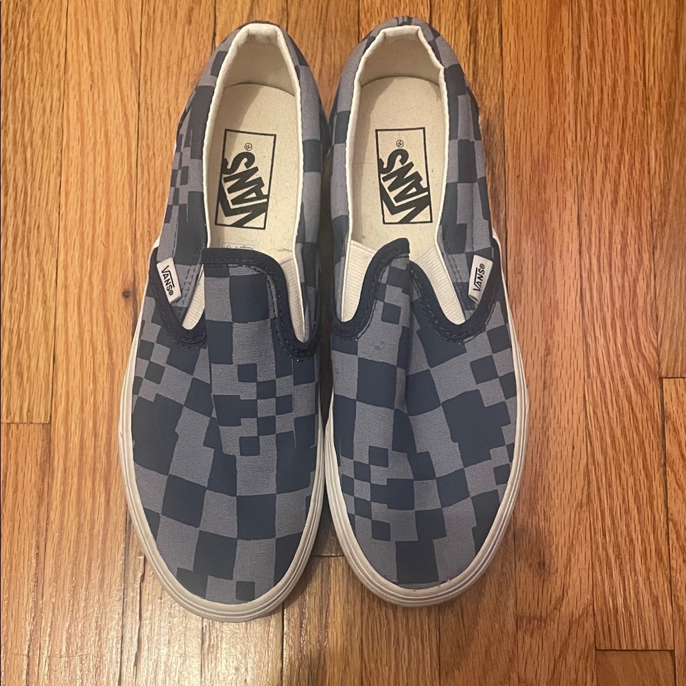 Vans Blue Checkered Slip-On Shoes